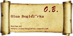 Olsa Boglárka névjegykártya